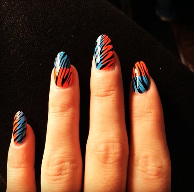 pic Blue And Orange Nail Designs