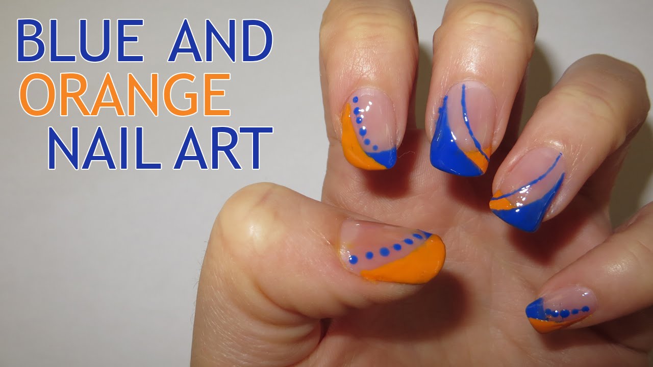 pix Blue And Orange Nail Designs