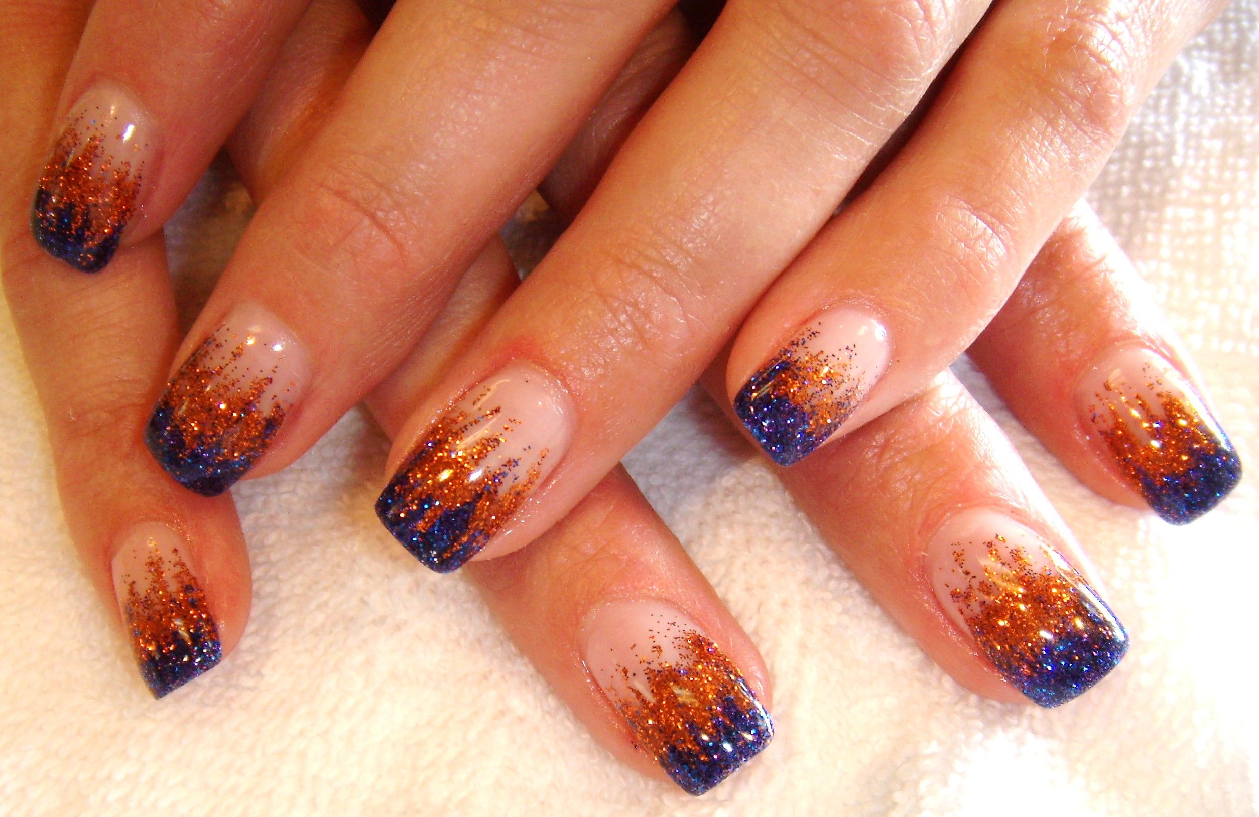 picture Blue And Orange Nail Designs