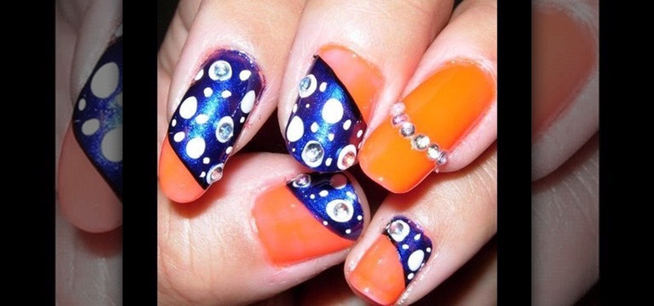 wallpapers Blue And Orange Nail Designs