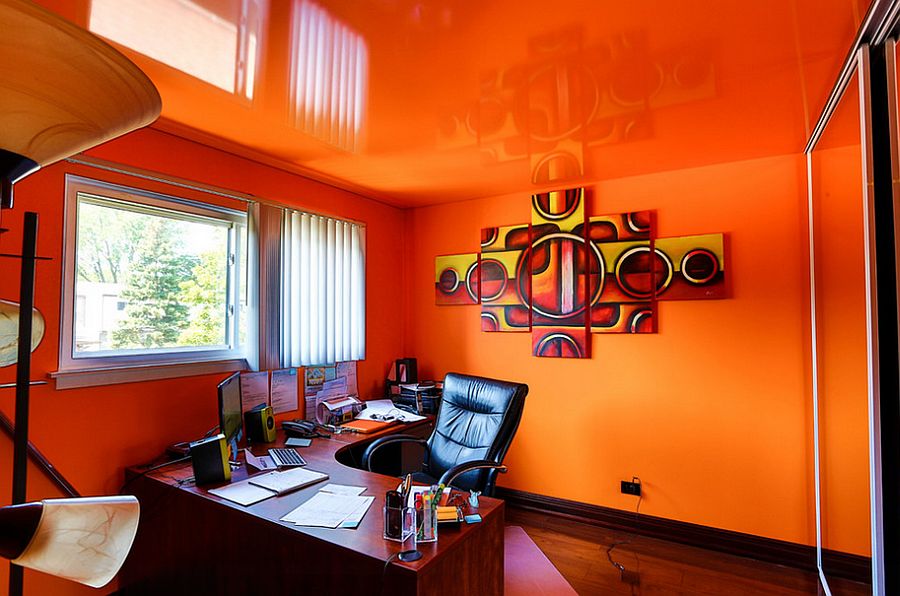 wallpapers Blue And Orange Office Design