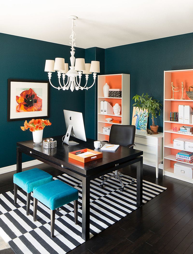 images Blue And Orange Office Design