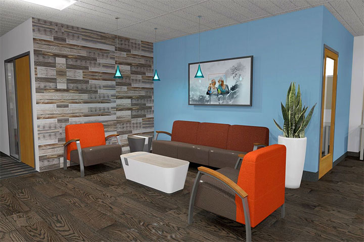 picture Blue And Orange Office Design