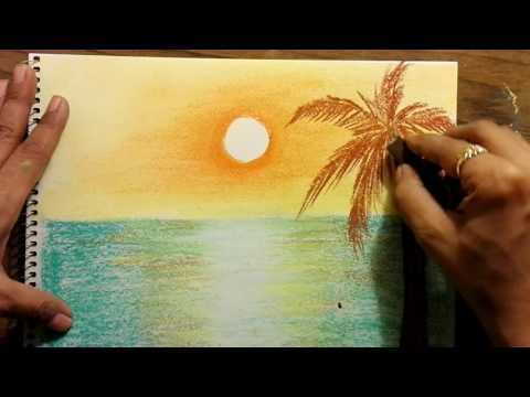 pics Crayon Sunset Drawing