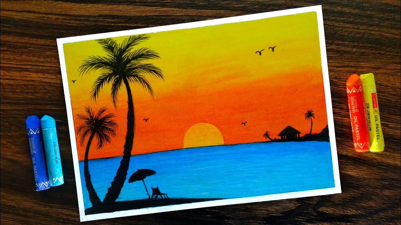 pix Crayon Sunset Drawing