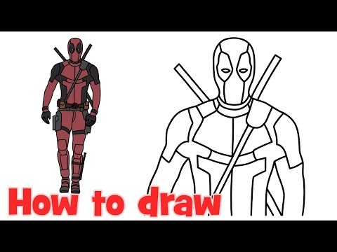 images Dead Pool Deadpool Drawing Easy Full Body