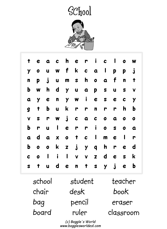 wallpapers Easy Elementary Word Search