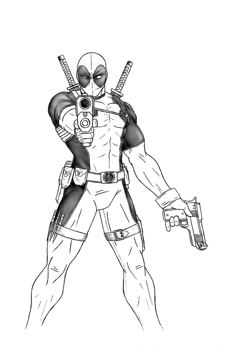 pic Easy Superhero Easy Full Body Deadpool Drawing