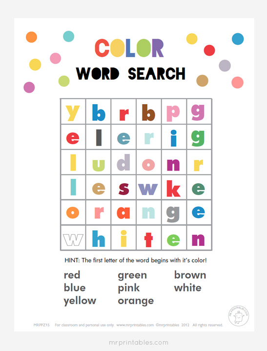 photo Elementary Word Search For Kids Printable