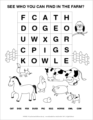 pix Elementary Word Search For Kids Printable