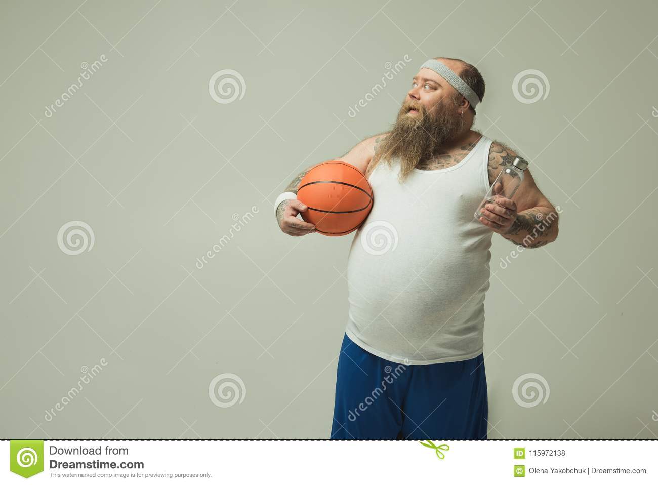 pix Fat Guy Playing Basketball