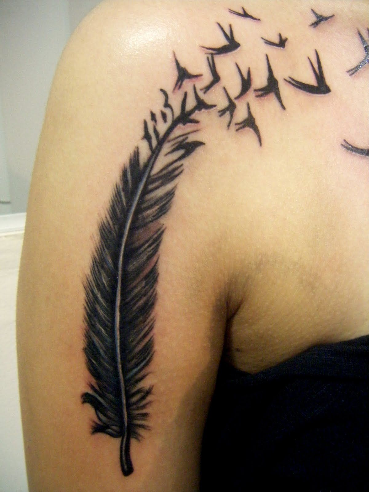 pics Feather And Bird Tattoo Men