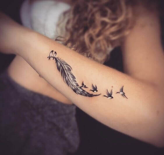 wallpapers Feather And Bird Tattoo On Forearm