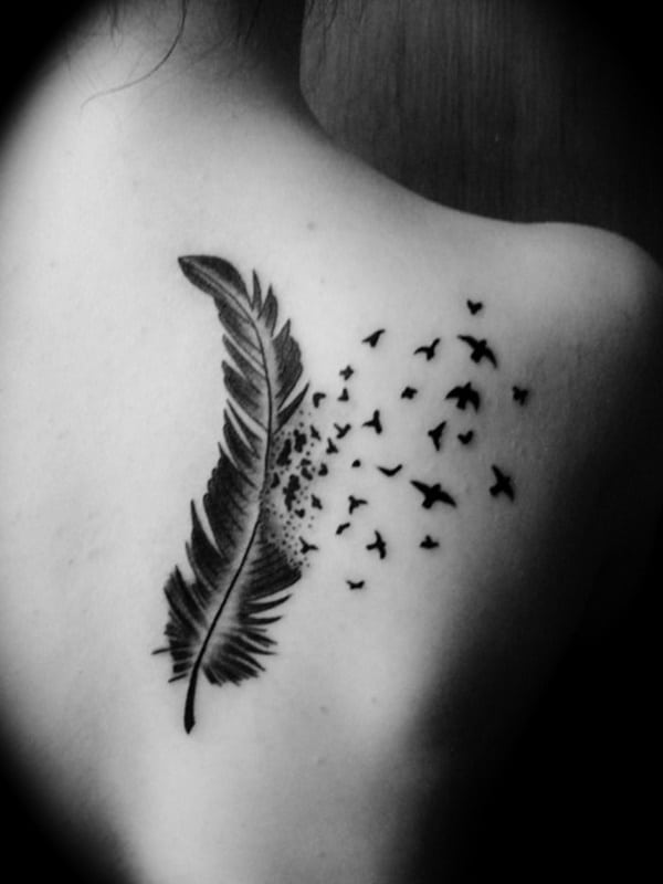 images Feather And Bird Tattoos For Women