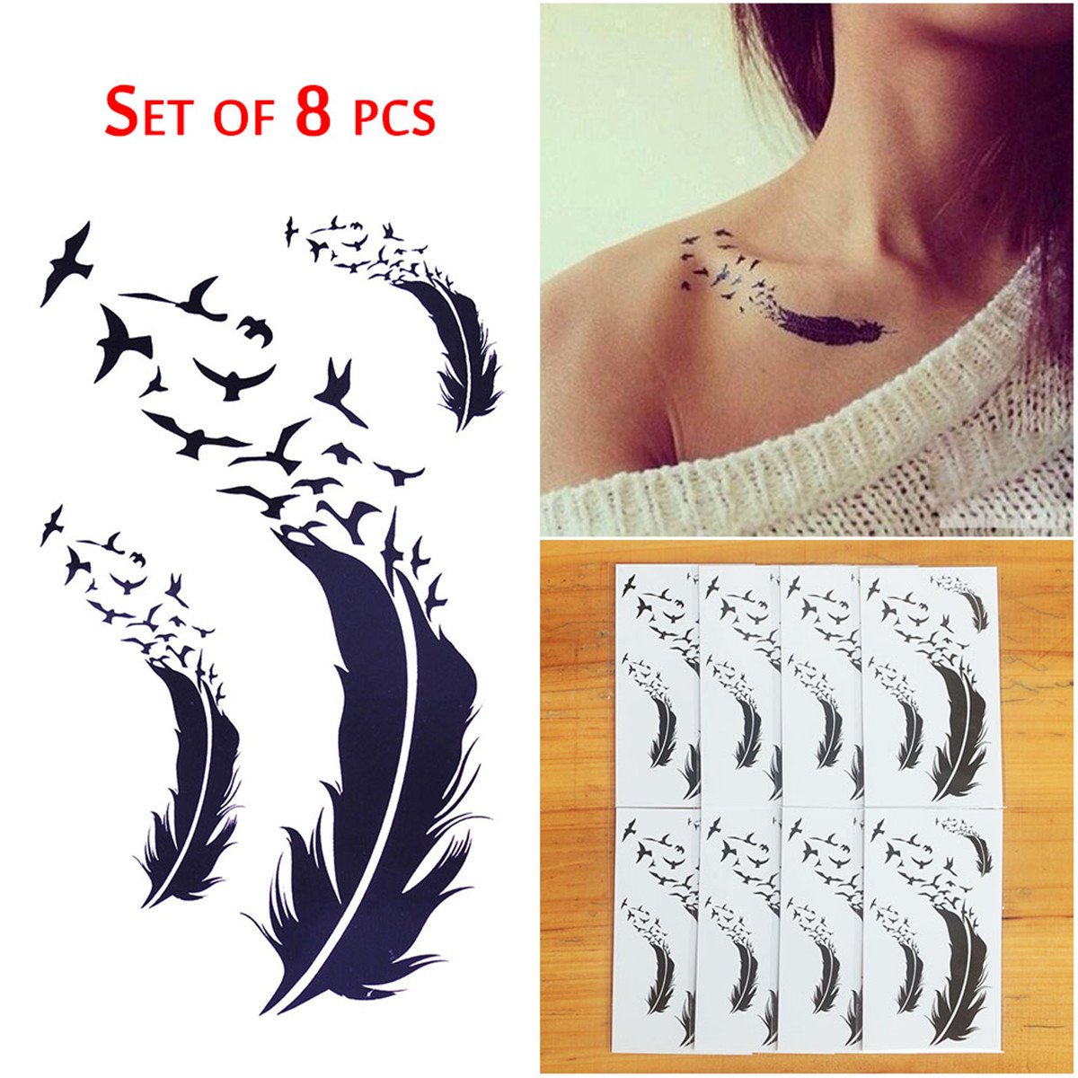 photo Feather And Bird Tattoos For Women