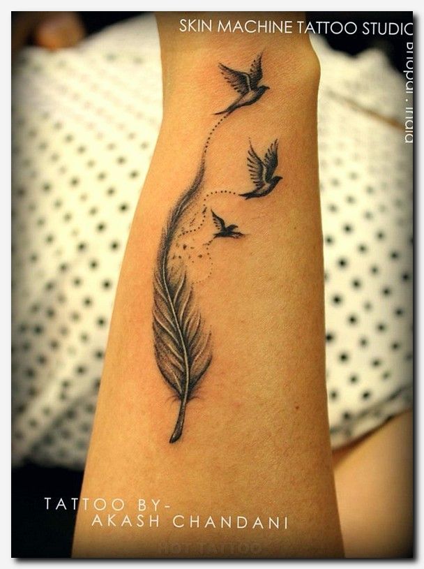 photo Feather And Bird Tattoos For Women