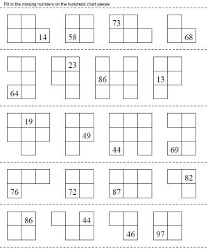 images First Grade Hundreds Chart Puzzles