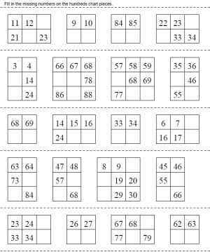 images First Grade Hundreds Chart Puzzles