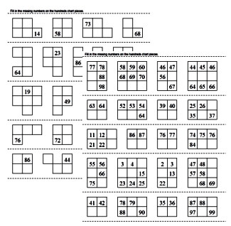 picture First Grade Hundreds Chart Puzzles