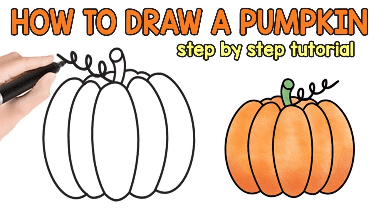 photo How To Draw A Cartoon Pumpkin