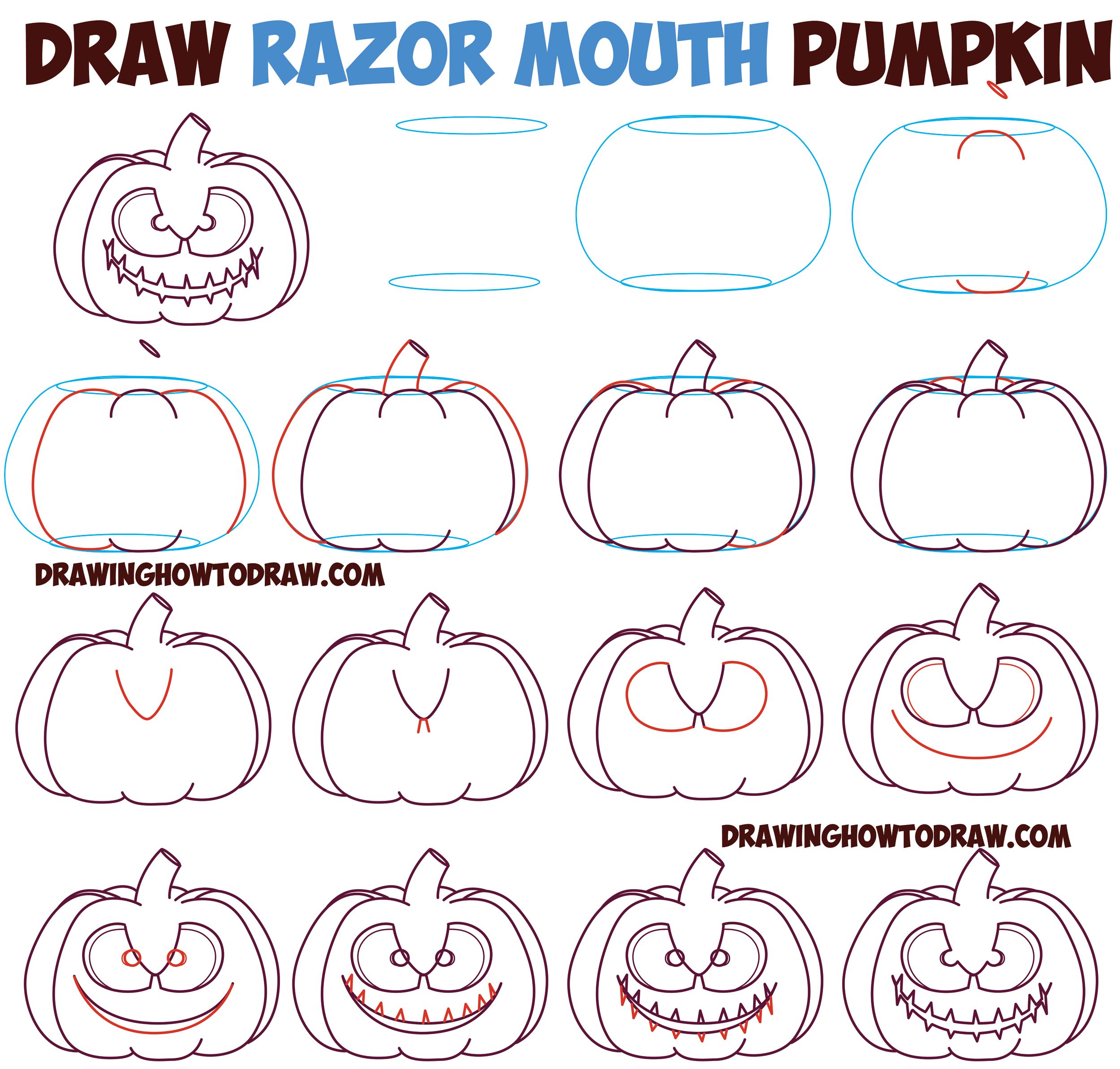 picture How To Draw A Cartoon Pumpkin