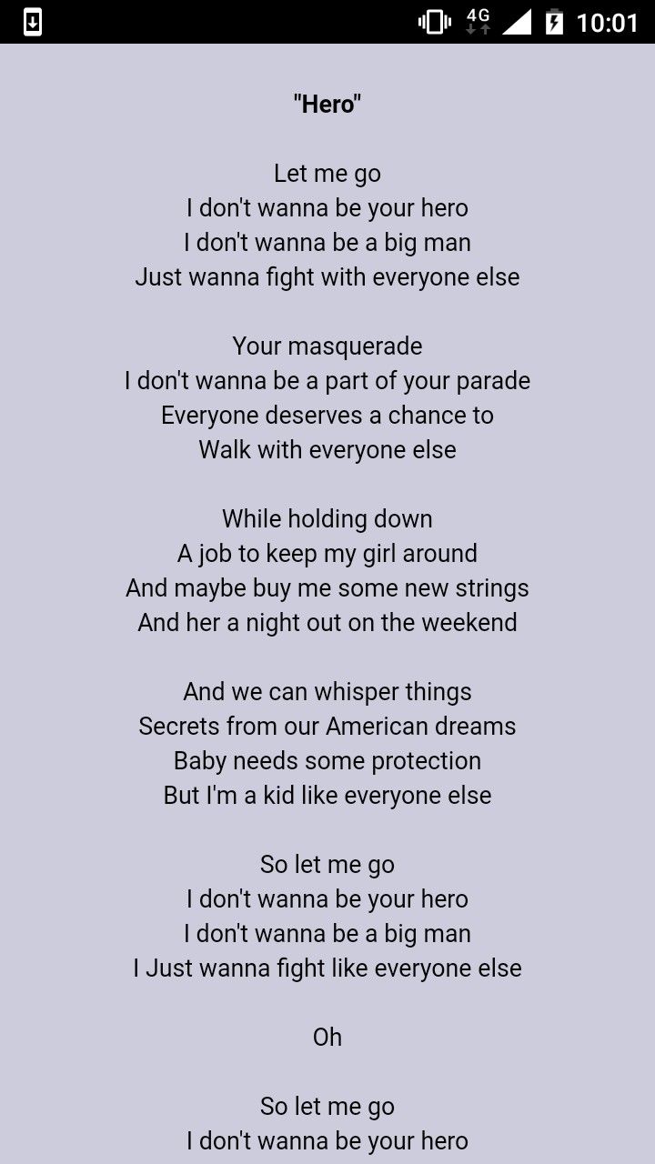 picture I Can Be Your Hero Baby Lyrics