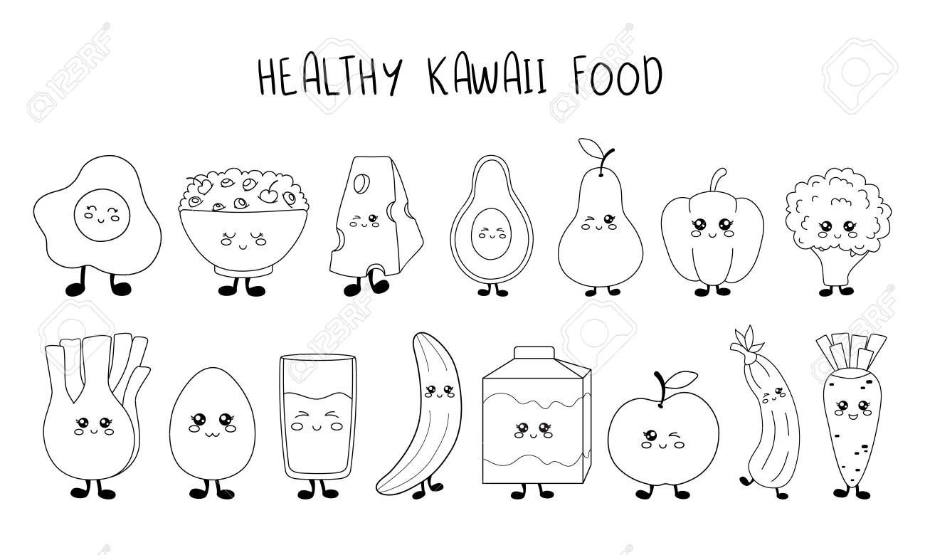 pic Kawaii Food Cute Drawings Black And White