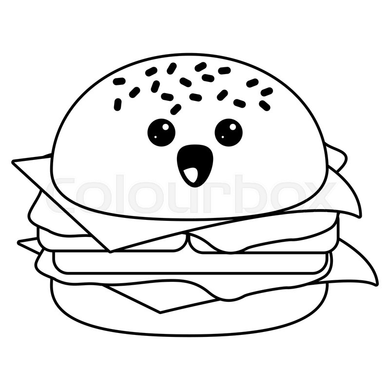 pics Kawaii Food Cute Drawings Black And White