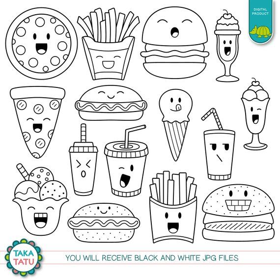 images Kawaii Food Cute Drawings Black And White