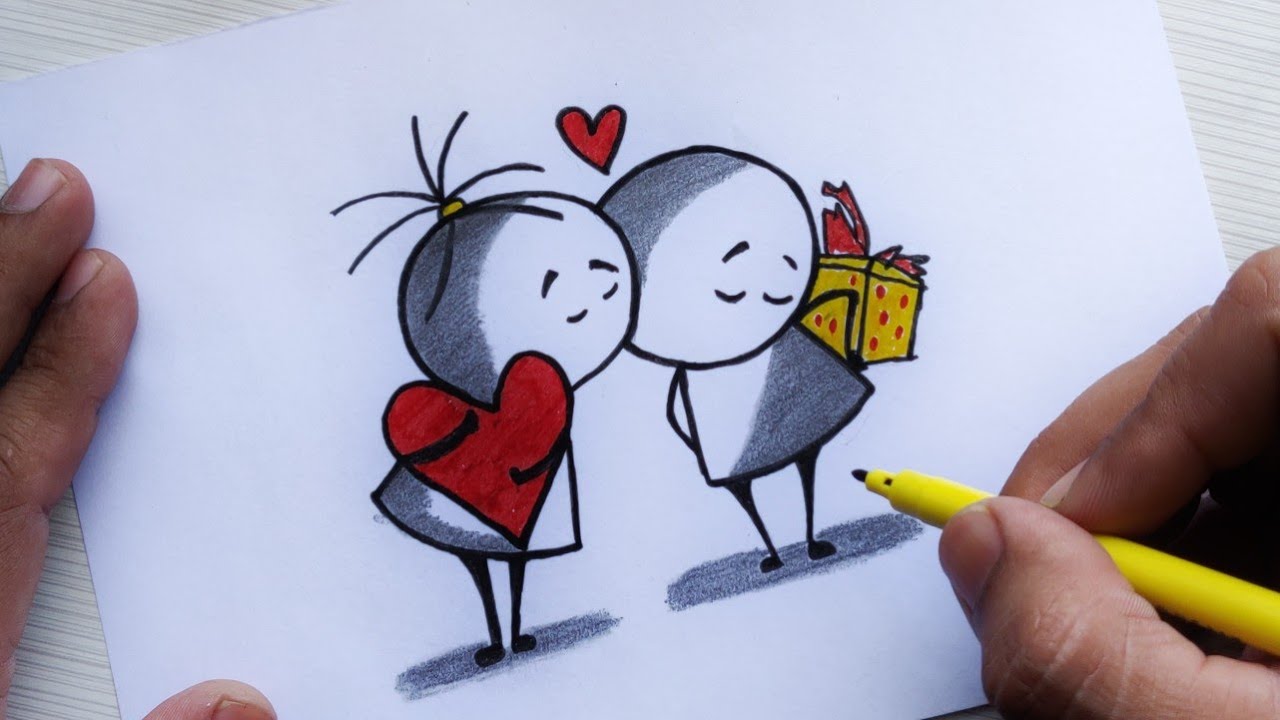 pic Love Step By Step Simple Cute Couple Drawings Easy