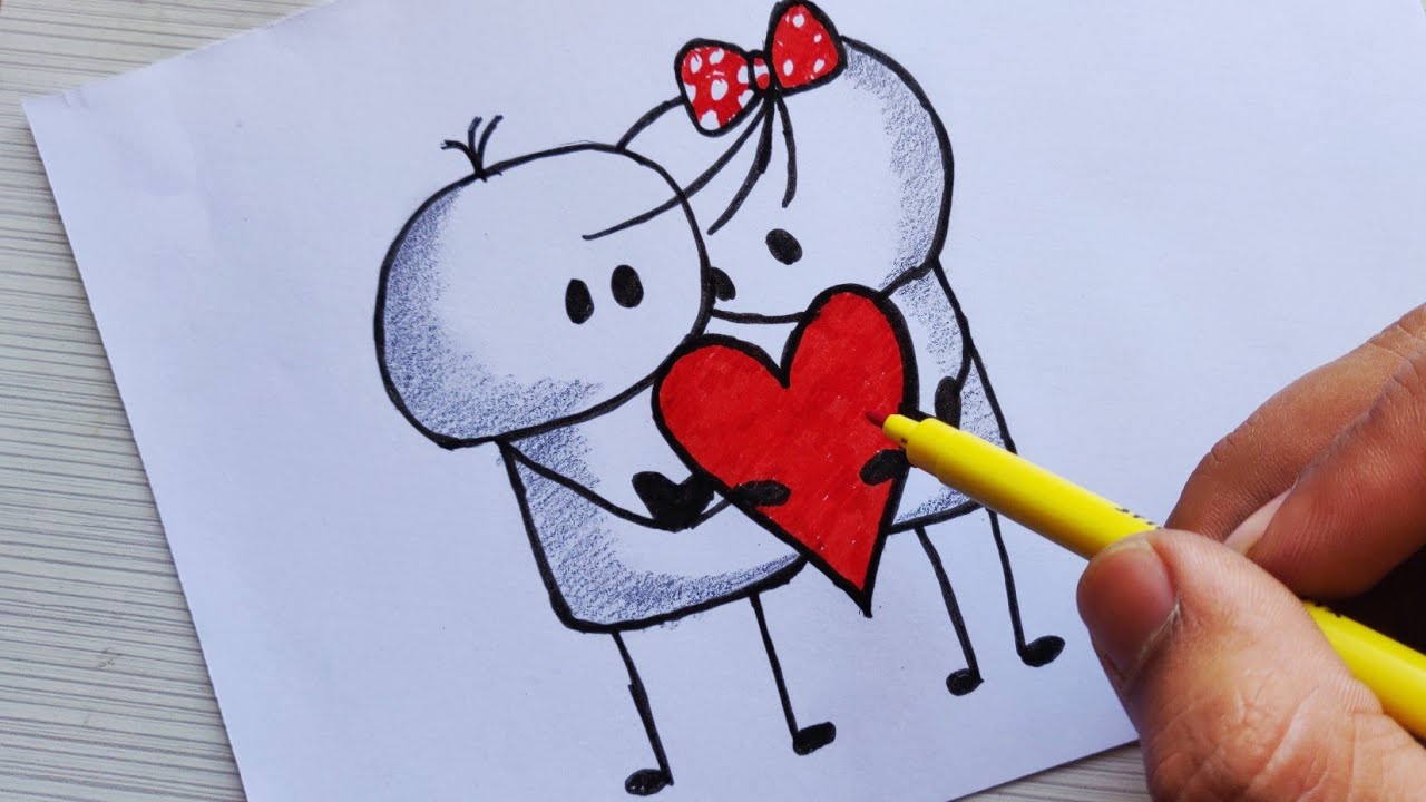 pic Love Step By Step Simple Cute Couple Drawings Easy