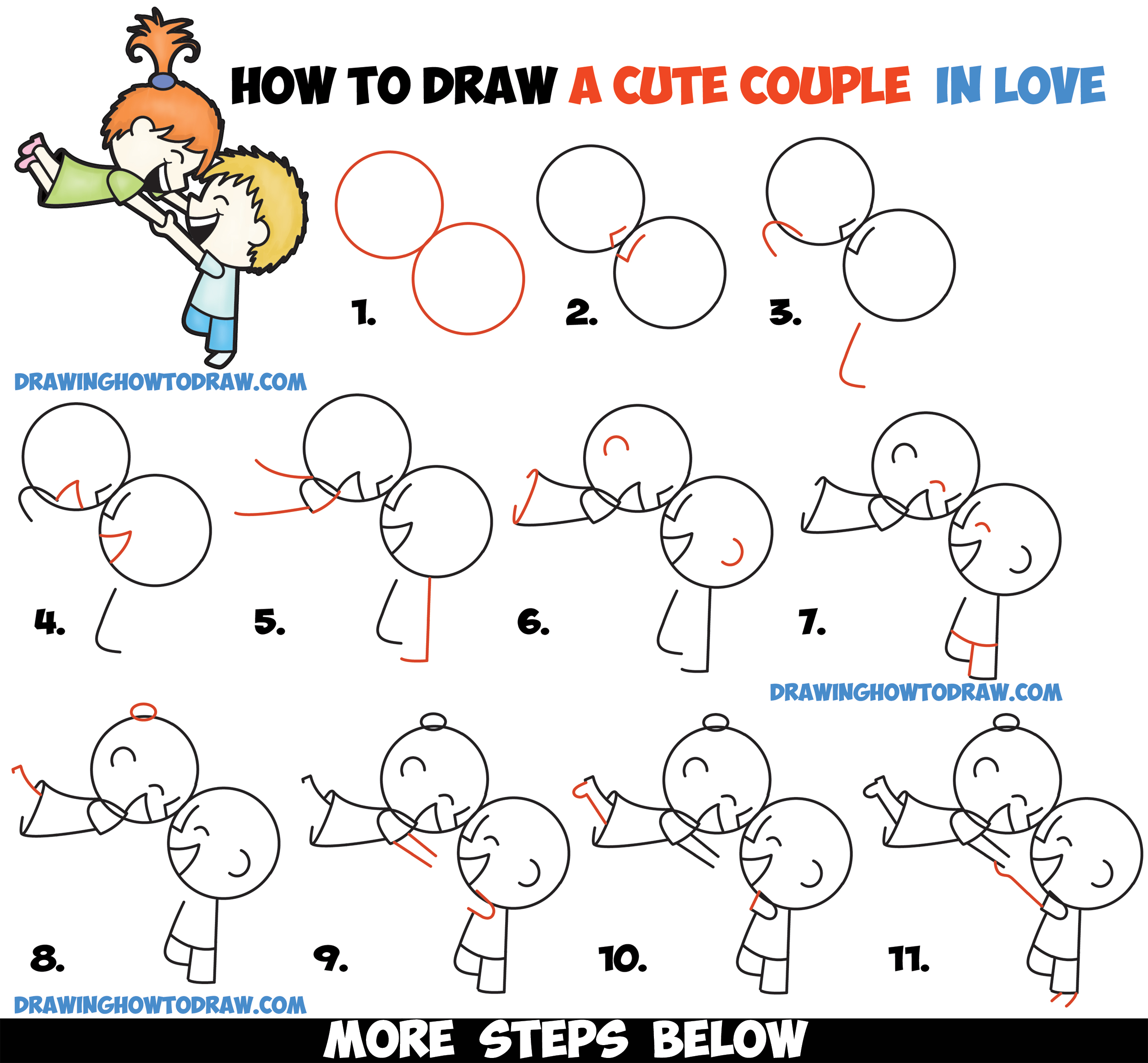 images Love Step By Step Simple Cute Couple Drawings Easy