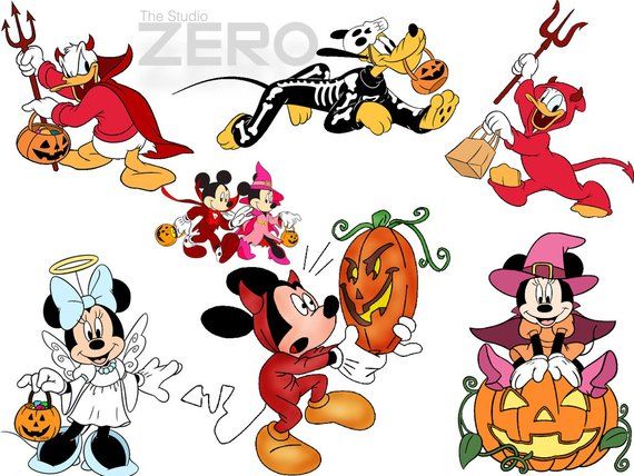 pic Mickey And Minnie Halloween Clipart