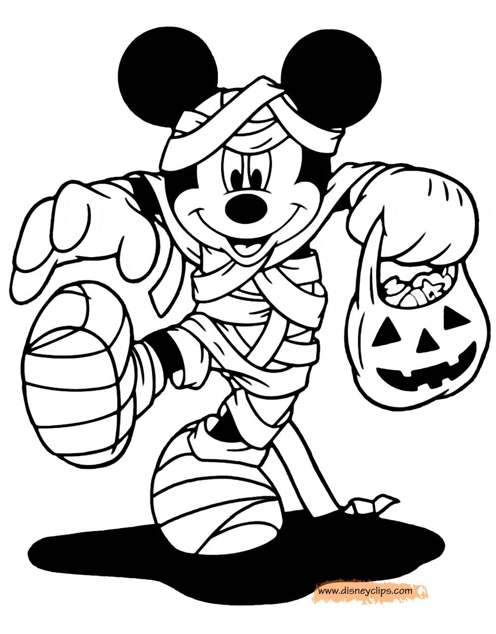 photo Mickey Mouse Halloween Coloring Pages