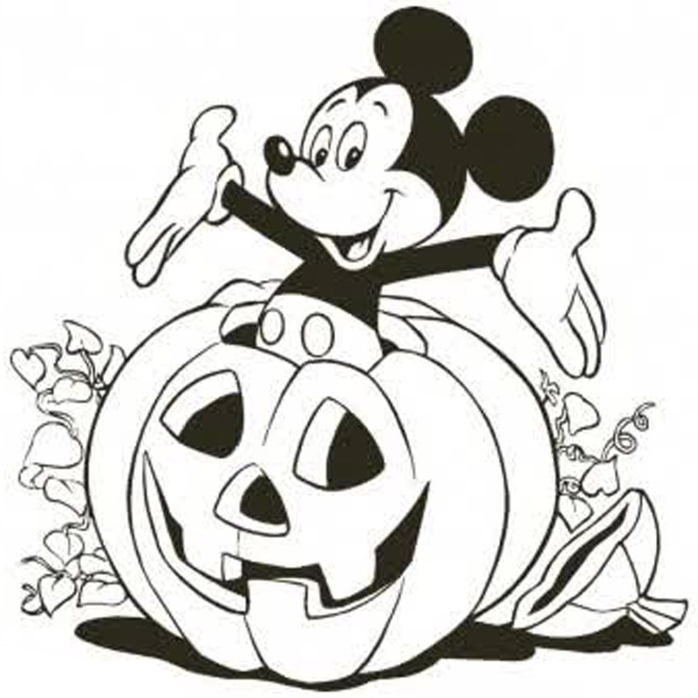 photo Mickey Mouse Halloween Coloring Pages