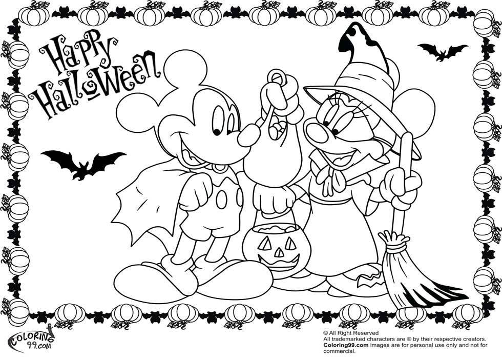 pics Mickey Mouse Halloween Coloring Pages