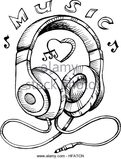 picture Music Headphones Coloring Page