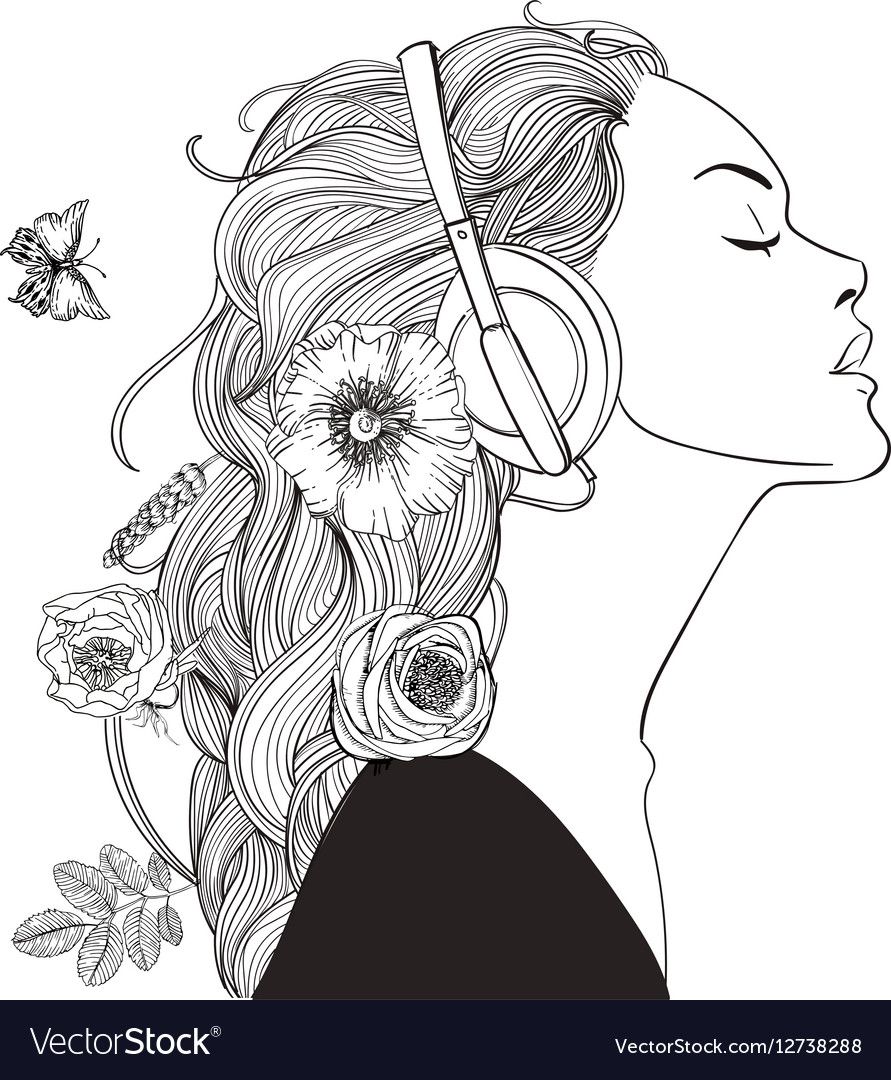 picture Music Headphones Coloring Page