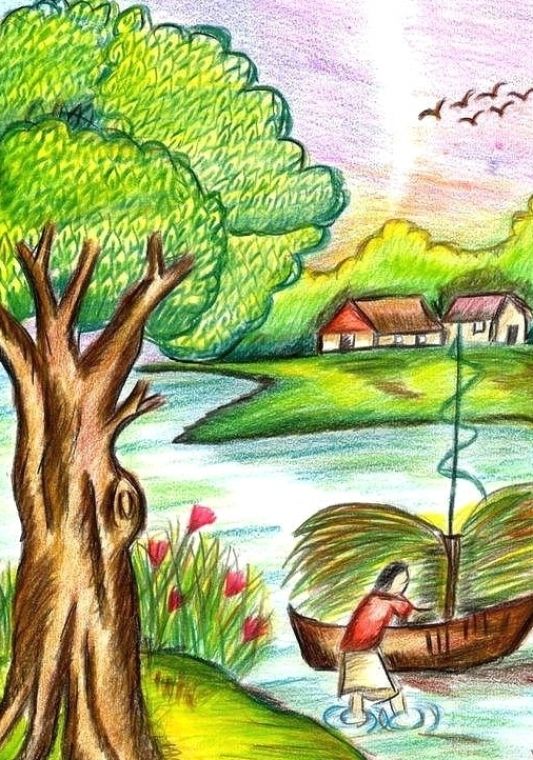 pics Nature Cartoon Simple Easy Pencil Drawings