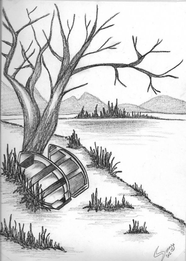 picture Nature Easy Pencil Drawings For Kids