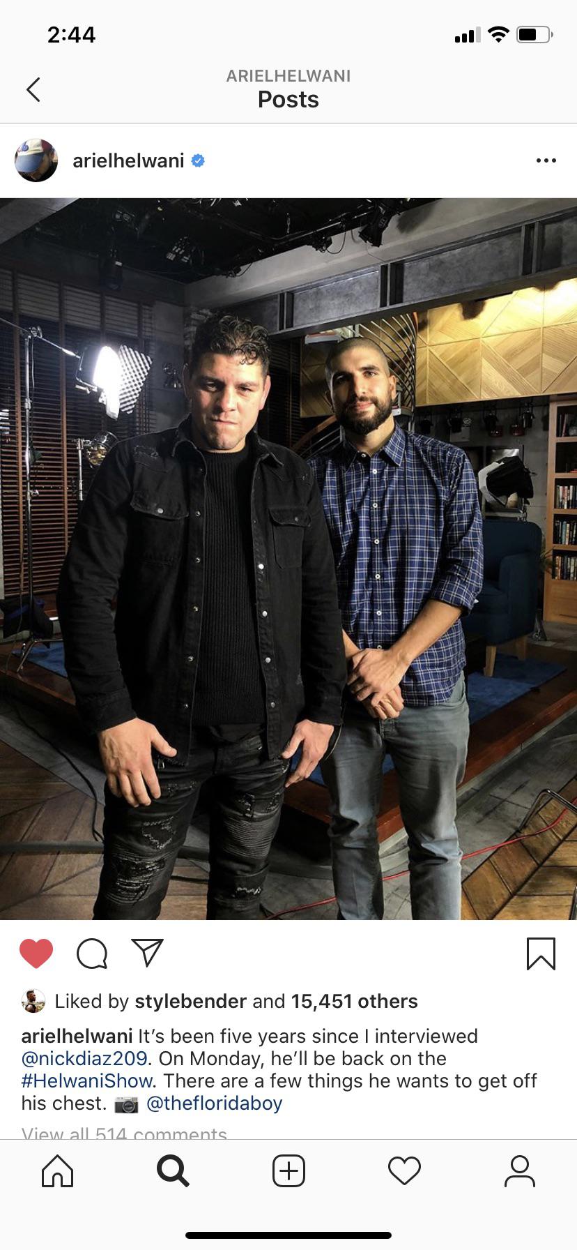 pix Nick Diaz Ariel Helwani