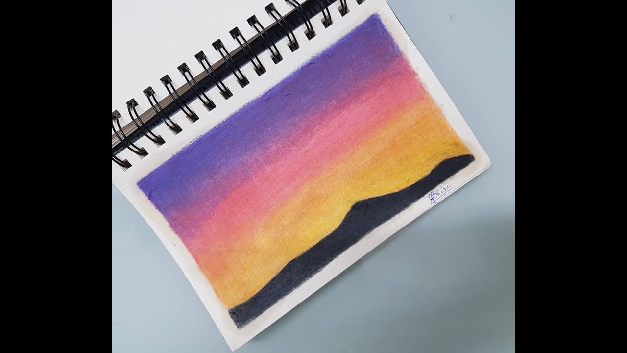 pix Pencil Crayon Sunset