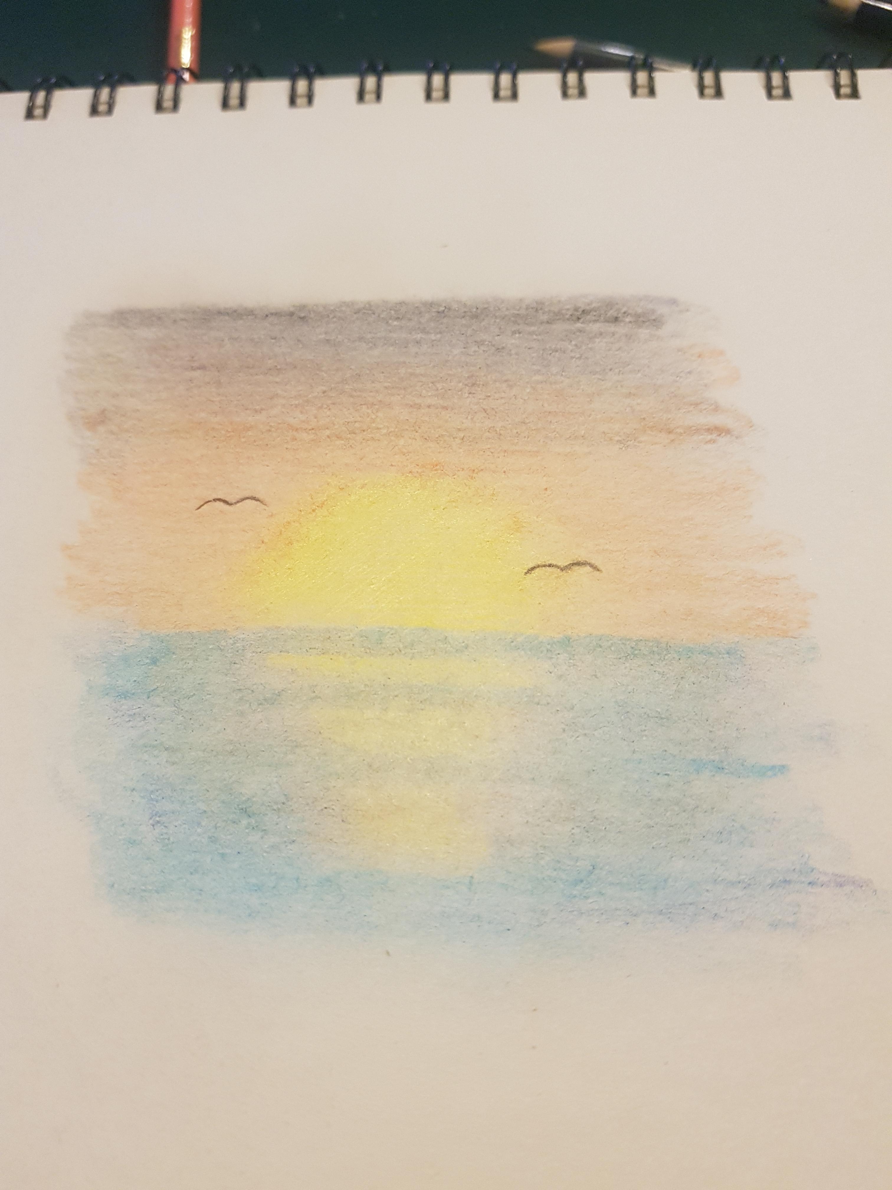 pic Pencil Crayon Sunset