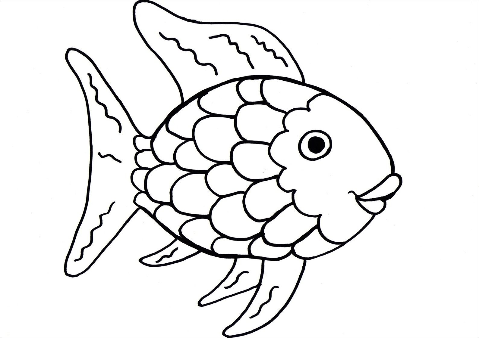 picture Rainbow Fish Printable Fish Outline