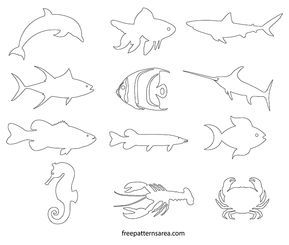 pic Silhouette Printable Fish Outline