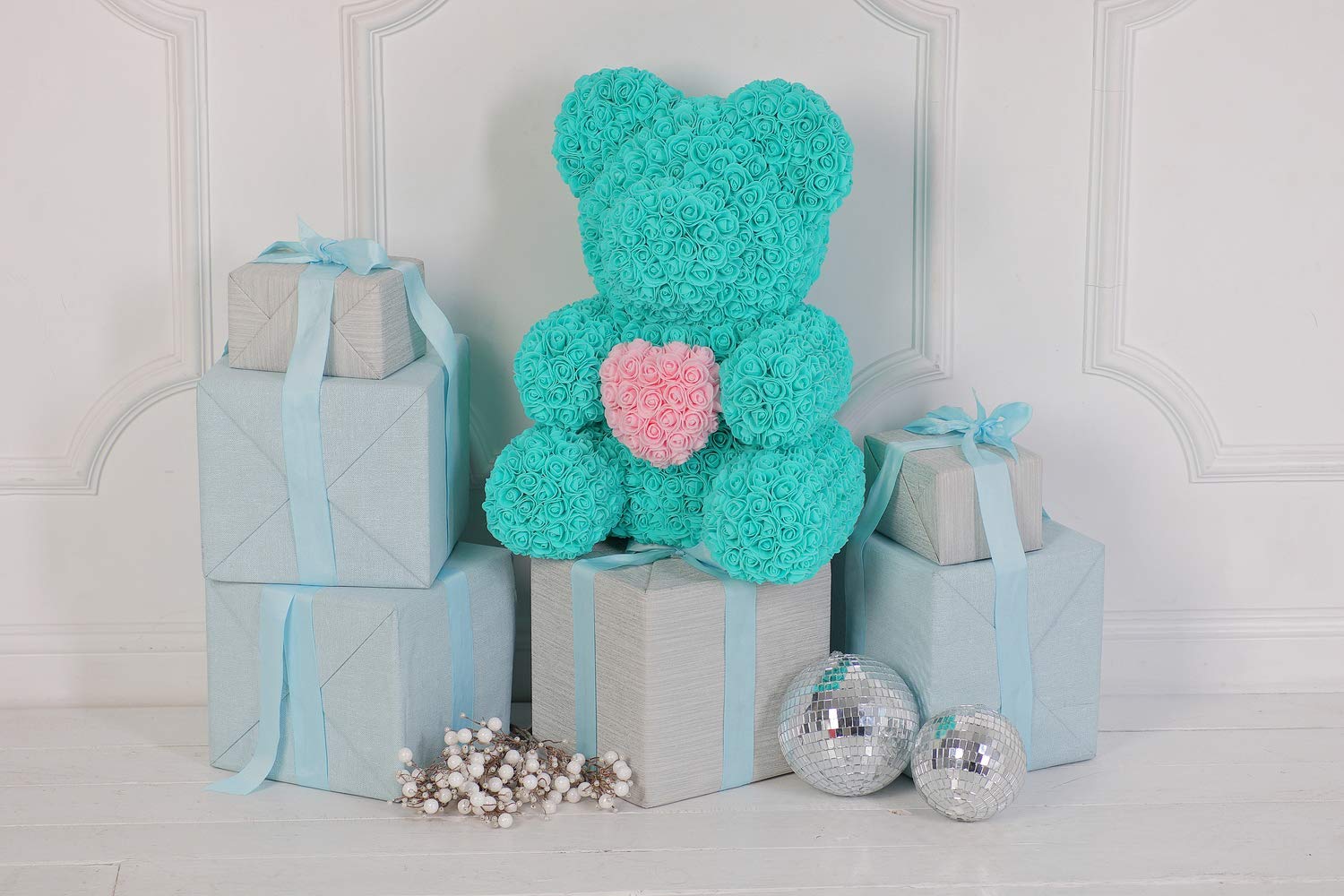 pic Sky Blue Rose Teddy Bear