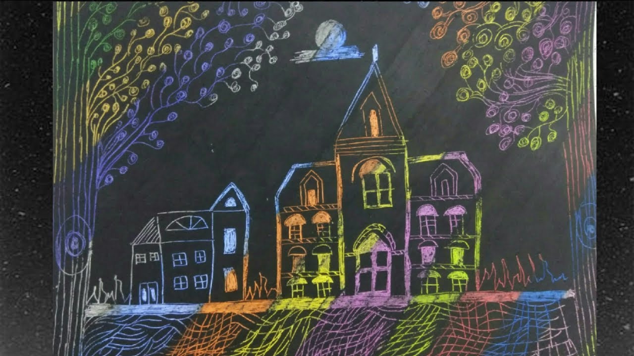 pic Sunset Crayon Etching