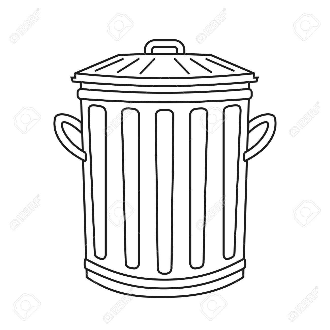 pix Trash Can Clipart Black And White