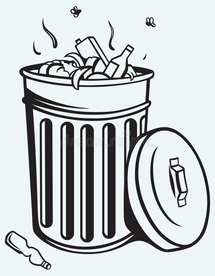 photo Trash Can Clipart Black And White