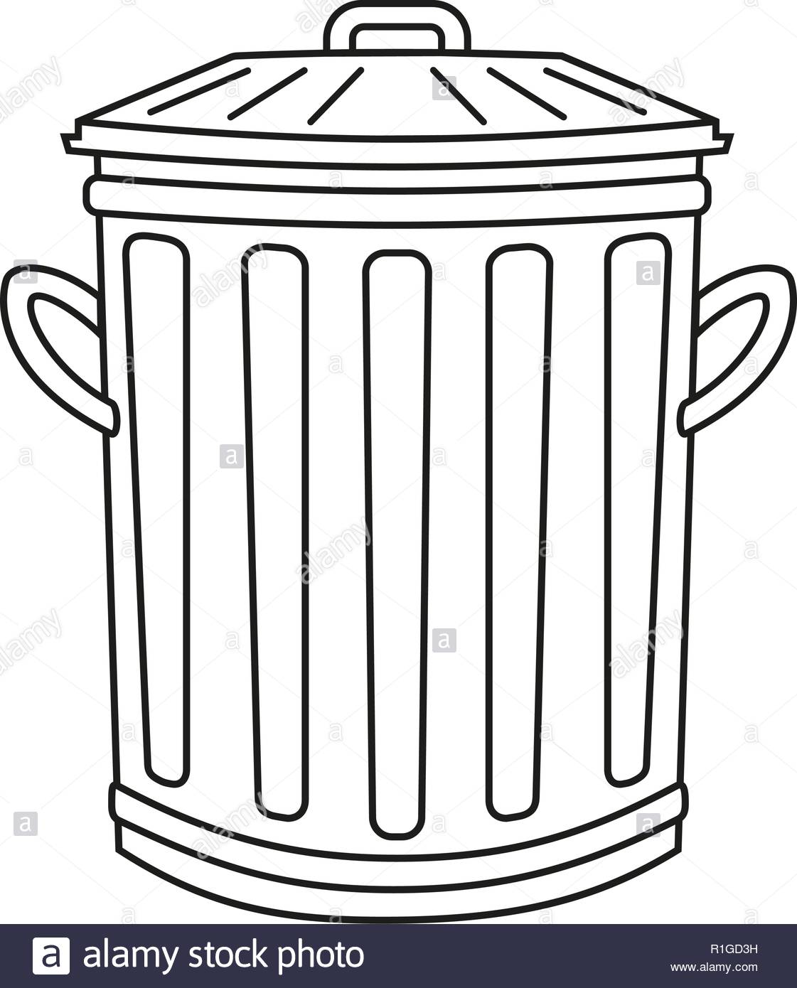 pix Trash Can Clipart Black And White